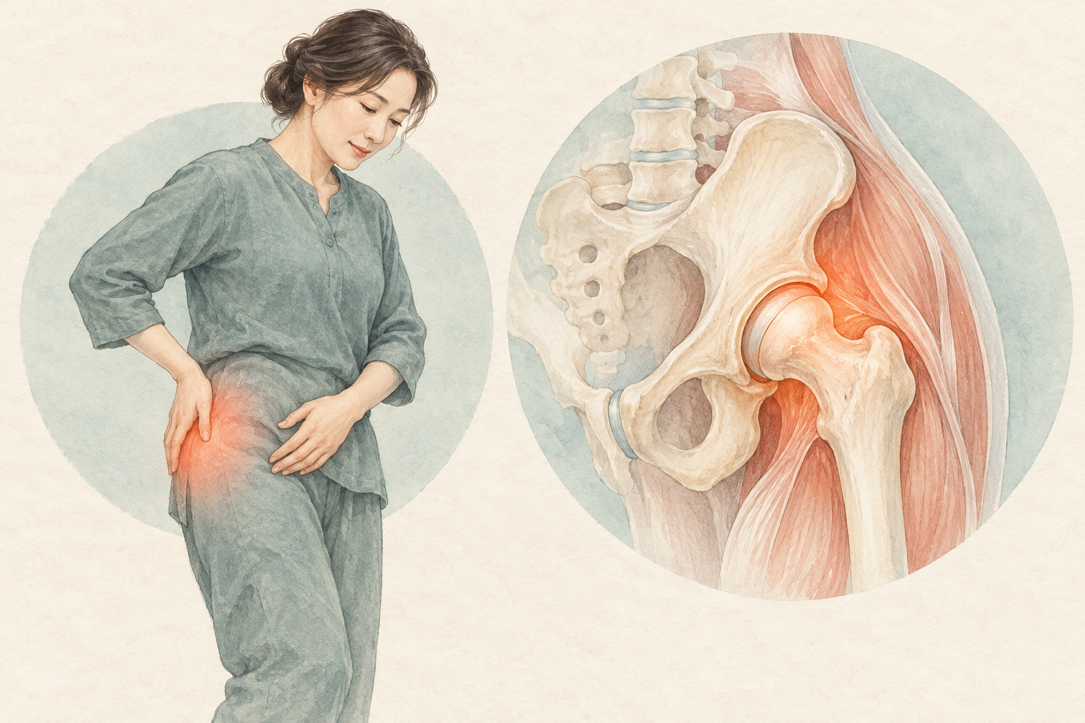 엉덩이와 사타구니가 아픈데 허리디스크가 아니라면? 고관절 통증의 원인과 치료 관련 이미지