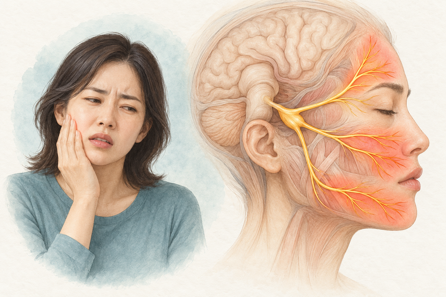 양치질만 해도 얼굴이 찌릿하다면? 삼차신경통의 원인과 한의 치료 관련 이미지